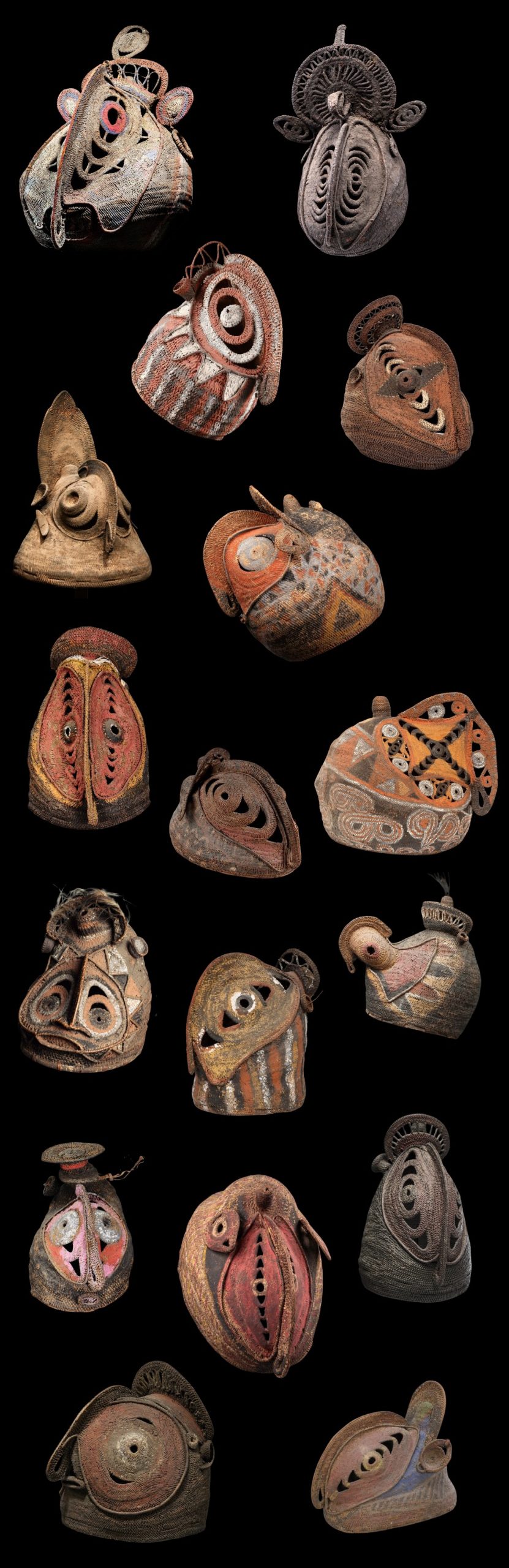 Plate showing the variety of Abelam Baba Tagwa Masks